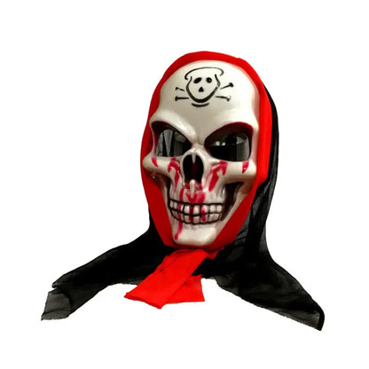 Kid Halloween Costume Set with Glowing Red Eyeglasses Skeleton Mask Death Cloak and Sickle Accessories for Scary Dress Up Partie