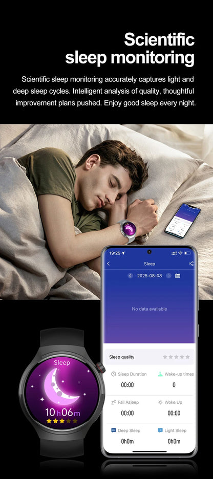 2025 New Watch 4 GT Series Smart Watch Men AMOLED Screen Heart Rate Health Monitoring Bluetooth Call Business Smartwatch Man