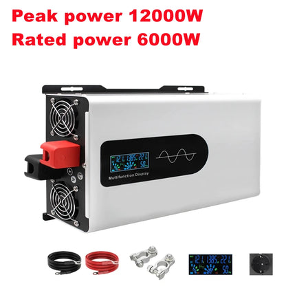 8000W 10000W 12000W Pure Sine Wave Inverter 12V 24V 48V 60V To AC 220V 110V Car Power Inverters Solar Off Grid Inverters