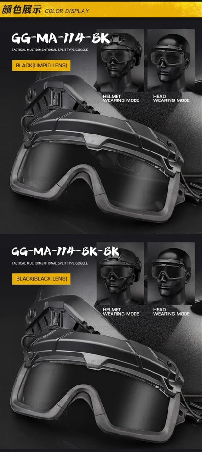 Sports Sunglasses for Men Women 2 Modes Airsoft Goggles Riding Eye Protection for Hiking Paintball Hunting Gear