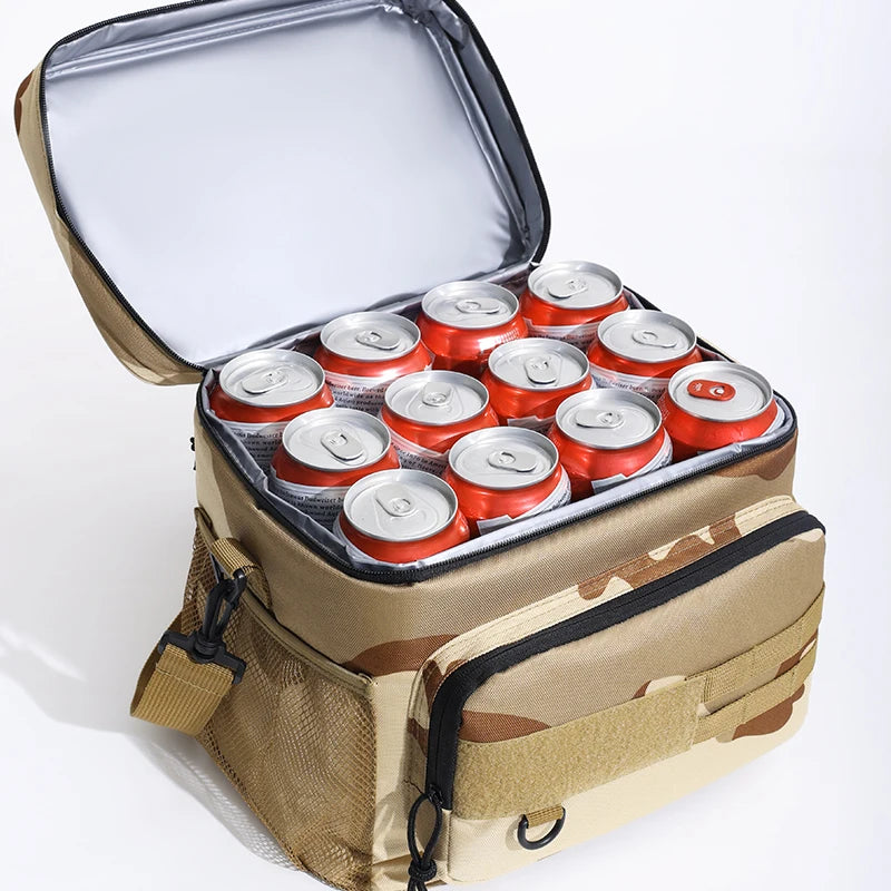 High-Capacity Tactical Thermal Cooler Bag Outdoor Insulated Lunch Box Work Leakproof Insulated Durable Lunch Bag for Men Meal Ca