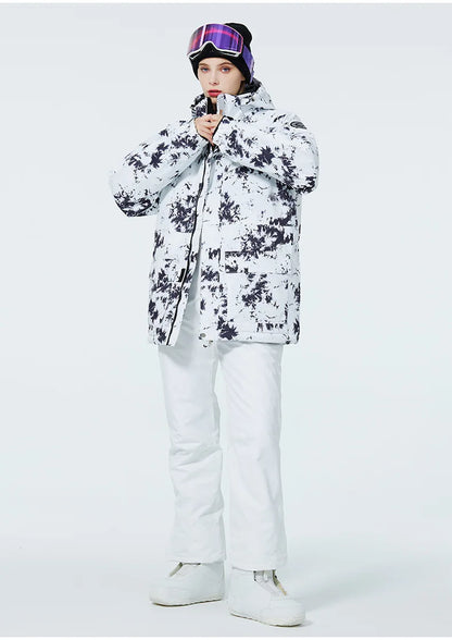 New Fashion Letter Women Ski Suit Winter Windproof Waterproof Snowboarding Jacket and Pants Snow Walking Clothes Female Snowsuit