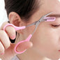Stainless Steel Eyebrow Trimmer Scissors & Comb Set - Precision Grooming Tool for Men and Women - Effortless Hair Removal