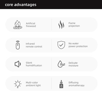 Creative Fireplace Aroma Diffuser Essential Oil Air Humidifier Difusor Remote Control Desktop Decoration for Home Holiday Gift