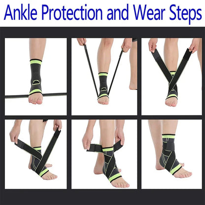 Adjustable Sports Ankle Support Compression Ankle Brace Protector Running Soccer Basketball Gym Ankle Stabilizer Bandage Strap