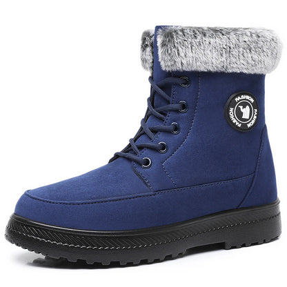 Winter New Women's Thick Plush Cotton Boots and Mid Top Warm Snow Boots Are Fashionable  Trendy  and Upgraded for Warmth
