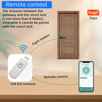 XSDTS M5 Tuya BLE Fingerprint Door Lock Digital Electronic Lock with Password/Key/IC Card/ Smartlife/ Tuya APP Unlock