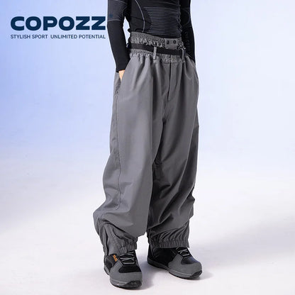 COPOZZ Brand Winter 3L Male Ski Pants Outdoor Sports Permeable Windproof Waterproof Female Snow Pant Warm Ski Snowboard Trousers