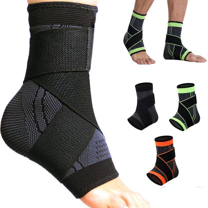 Adjustable Ankle Support Compression Ankle Brace Protector for Running Soccer Basketball Nylon Knitted Gym Bandage Ankle Strap