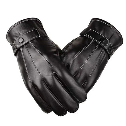 Fashion Touch Screen Faux Leather Gloves Winter Fashion Warm Windproof Sports Cycling Riding Gloves Perfect Men Gifts