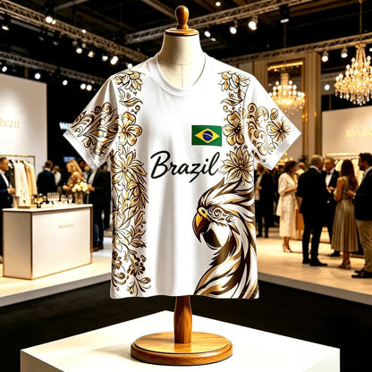 New 2026 Summer Brazil Football Jersey Unisex  Breathable Quick Dry Lightweight Sports Men's T-shirt Top Fashion Streetwear