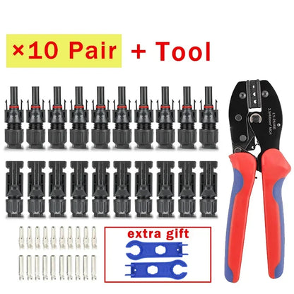 200/100/40/20/10 Pcs Photovoltaic Solar Connectors - 1000V 30A, 2.5/4/6mm² for PV/MC Cable, Panel Connectors Kit