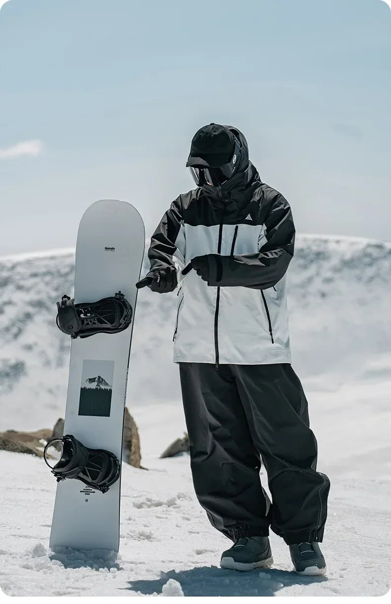 Men's Women's Single Board Waterproof Loose Fit Wear Resistant Professional Double Board Ski Pants Snowboard Pants Men