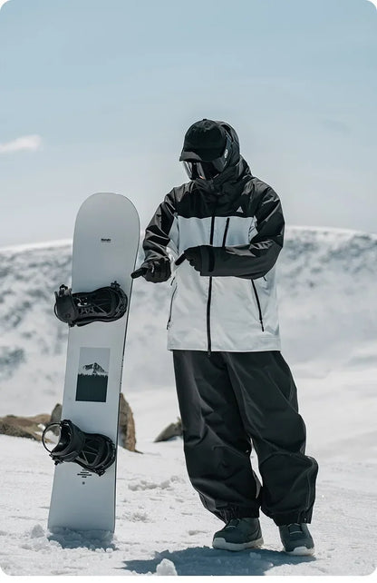 Men's Women's Single Board Waterproof Loose Fit Wear Resistant Professional Double Board Ski Pants Snowboard Pants Men