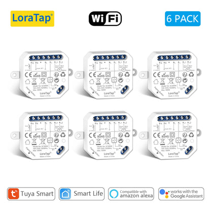 LoraTap Tuya Smart Life Roller Shutter Blinds Switch Relay Module Percentage Timer Remote Control Google Assistant Alexa