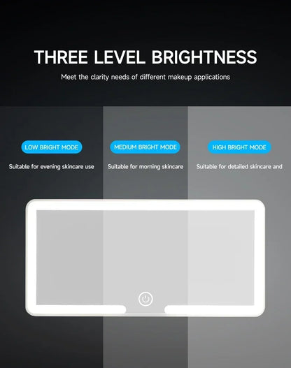 Car Sun Visor Vanity Mirror LED High-definition Vanity Mirror with 3 Light Modes Touch Screen Universal Car Vanity Mirror