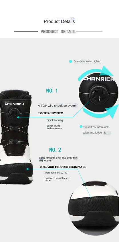 2025 Ski Snowboarding Shoes Man Snow Boots Warm Anti Boots Women Wire Buckle Models Fast Wear Skiing Shoes Men Winter Equipment