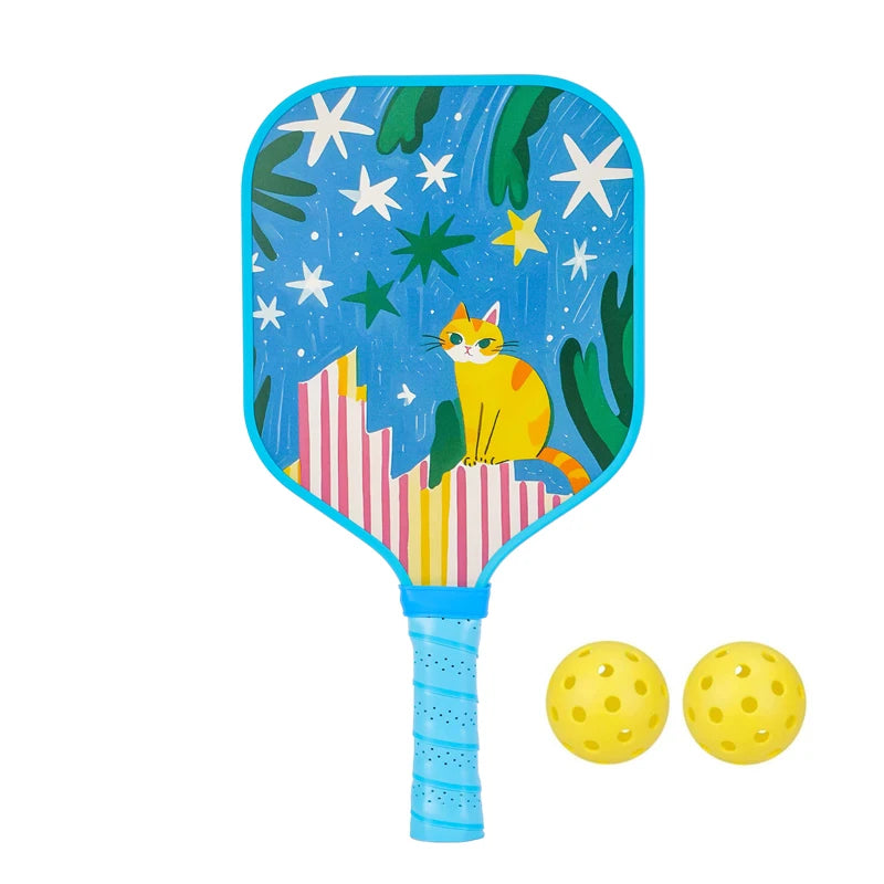 Kids Pickleball Paddles Cute with Small Grip Lightweight Pickleball Rackets Honeycomb Core Fiberglass Set for Children