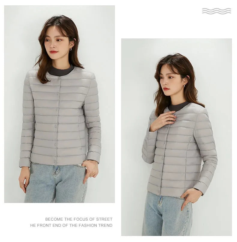 Top Grade 90% White Duck Down Women Ultra Lightweight Packable Line Jackets 2023 New Autumn Winter Keep Warm Puffer Coats