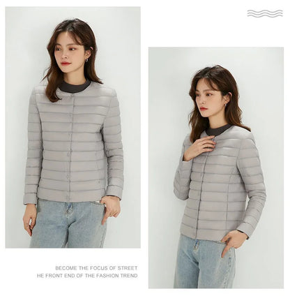 Top Grade 90% White Duck Down Women Ultra Lightweight Packable Line Jackets 2023 New Autumn Winter Keep Warm Puffer Coats
