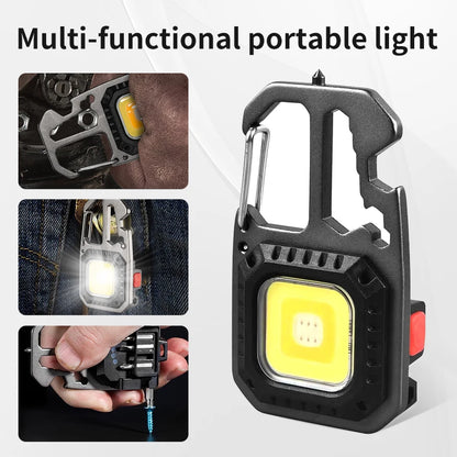 AmmToo Ultra Small Mini LED Light Rechargeable Keychain Light Outdoor Camping COB Work Light Portable Pocket Wrench Screwdriver