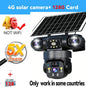 8K 15MP Three Screen 10X Zoom Wifi Surveillance Camera V380 Pro 4G Camera Solar Outdoor Waterproof Battery Security CCTV Solar