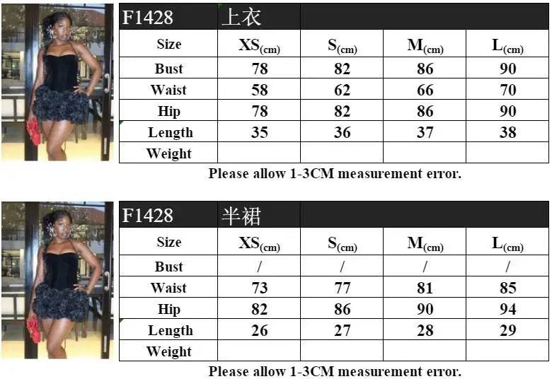 Black Red Color Women Sexy Strapless Laced-up Tops Florlas Bodycon Mini Skirt Set Celebrate Birthday Party Cocktail Dress