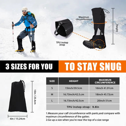 Legging Gaiter Travel Outdoor Leg Warmers Hiking Skiing Waterproof Winter Shoe Cover Boot Tourist Foot Protection Guard