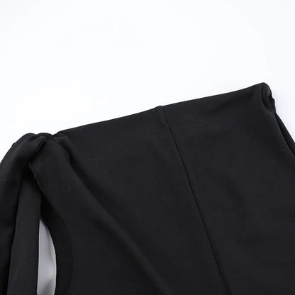 Women's Hot Sweetheart Long Dress New Fashion Asymmetric Temperament Slim Package Hip Simple Tie Dresses