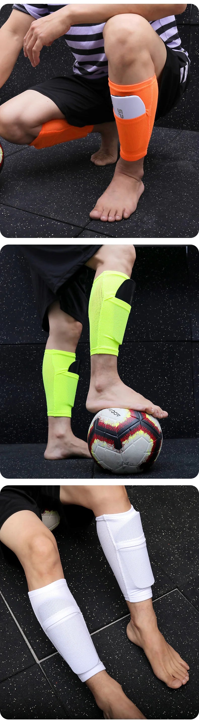 Sports Football Shin Guard Football Foot Guard Full Package Fixed Drop Resistant Elastic Breathable Suitable For Men And Women
