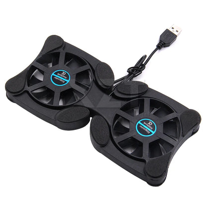 1PC Foldable USB Cooling Fan CPU Cooler Mini Octopus Notebook Cooler Pad Quiet Stand Double Fans for 7-15 inch Notebook Laptop