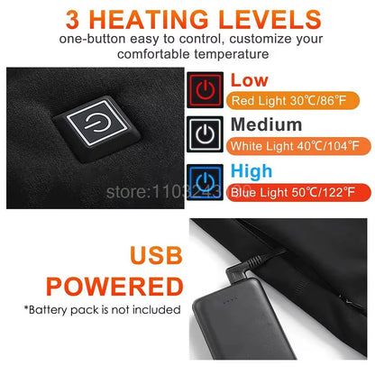 Winter Heated Thermal Underwear Men Heating Jacket Skiwear Heated Jacket Fleece Warm Top Pants USB Electric Heating Clothing