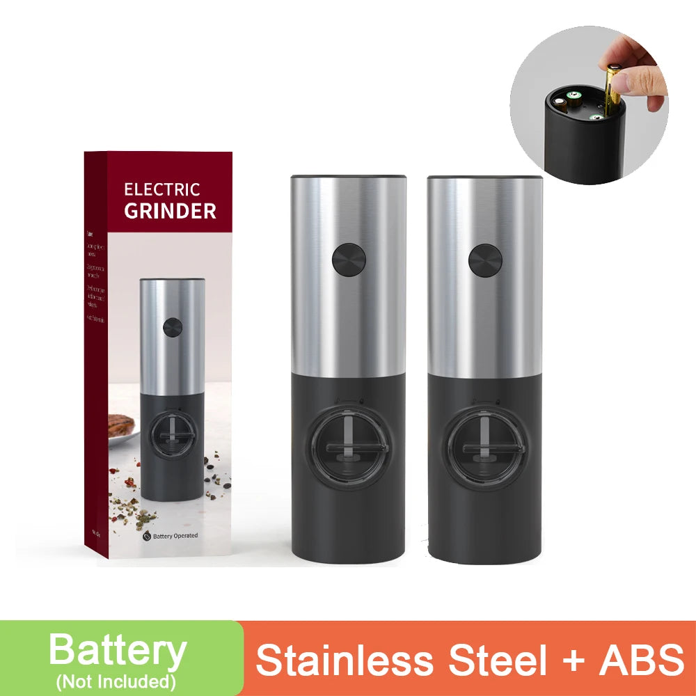 Rechargeable Electric Salt And Pepper Grinder Set With LED USB Charging Base Stainless Steel Automatic Spice Grinder Pepper Mill