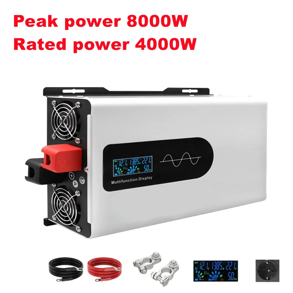 8000W 10000W 12000W Pure Sine Wave Inverter 12V 24V 48V 60V To AC 220V 110V Car Power Inverters Solar Off Grid Inverters