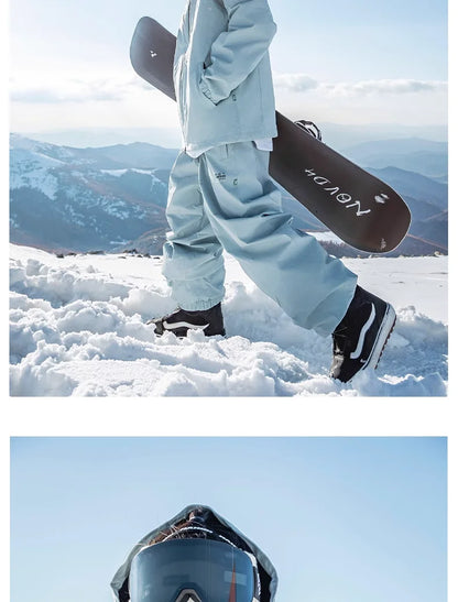John snow 2024 New Male female couple Single and double board Ski suit set Loose type waterproof keep warm Ski pants ski jackets