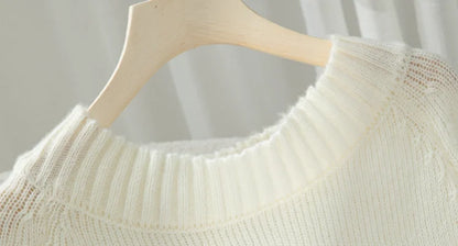 Women's Sweater New Solid Color Simple One Neck Pullover Spring and Autumn Women's Knitted Casual Sweater for Women