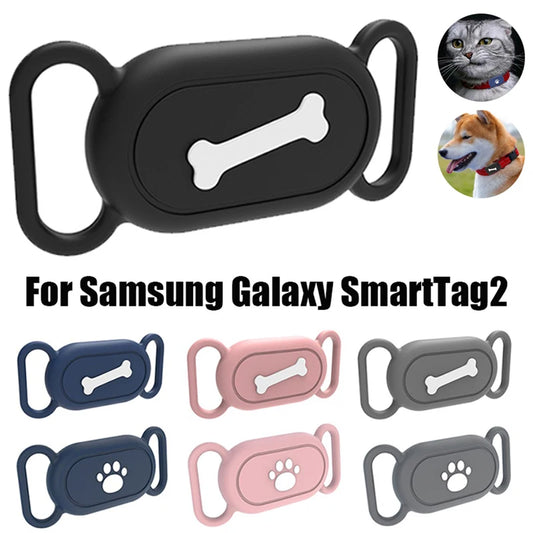 For Samsung Galaxy SmartTag2 All-around Protection Waterproof Silicone Case for Galaxy Smart Tag 2 for Dog Cat Collars Holder