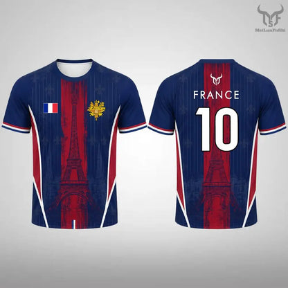 France Flag Printed T-shirt 2026 Summer Men Quick Dry Soccer Jersey Unisex Streetwear Casual Sports Short Sleeve Tee Fans Gift