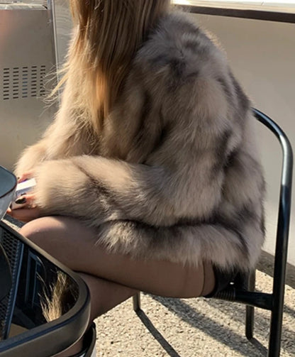 Cardigan for Women  New Versatile Casual Open Front Long Sleeve Winter Warm Faux Fur Coat Soft Fluffy Jacket Outerwear