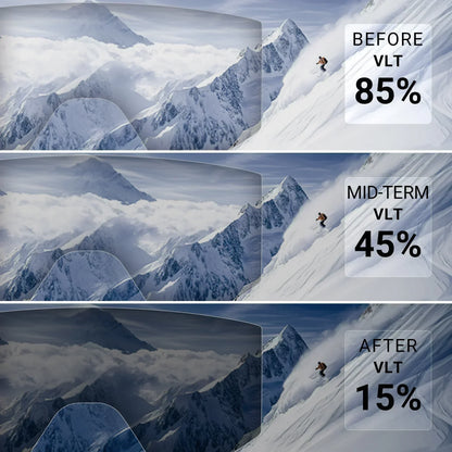 KAPVOE New Outdoor Photochromic Ski Goggles Winter Snow Sports for Unisex Snow Glasses UV400 Anti-fog Magnetic Snowboard Glasses