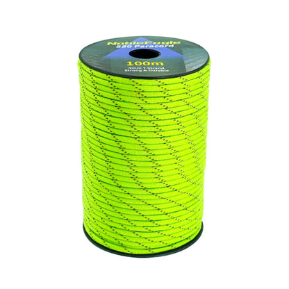 Reflective Paracord Rope, Military, 7 Strand, 4mm, 550 Tactical Parachute Cord, Camping Tent, Lanyard, DIY Bracelet Weaving Rope