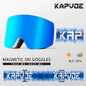 Kapvoe Photochromic Ski Goggles Magnetic Anti-Fog Lenses UV400 Protection Men Women Ski Goggles Winter Sports Eyewear