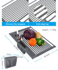 Kitchen Rolling Dish Drainer Roll Up Dish Drying Rack Over The Sink kitchen accessories,storage organization Foldable bowl shelf