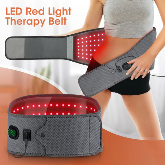 LED Red Light Belt 120Pcs 660nm & 850nm Beads Household Waist Belt Skin Rejuvenation Fatigue Reduction Direct Plug Power Supply