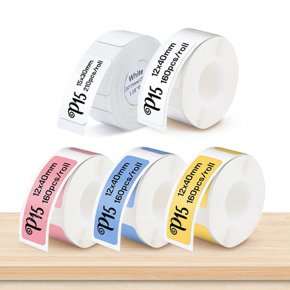 P15 Label Paper Roll White Adhesive Sticker for Marklife P15 P12 Q30 Q30S Label Printer 15*30mm 15*50mm Transparent Label Tape