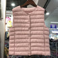 2025 New Women Sleeveless Puffer Jacket Spring Winter Female 90% White Duck Down Ultra Lightweight Packable Warm Down Liner Vest