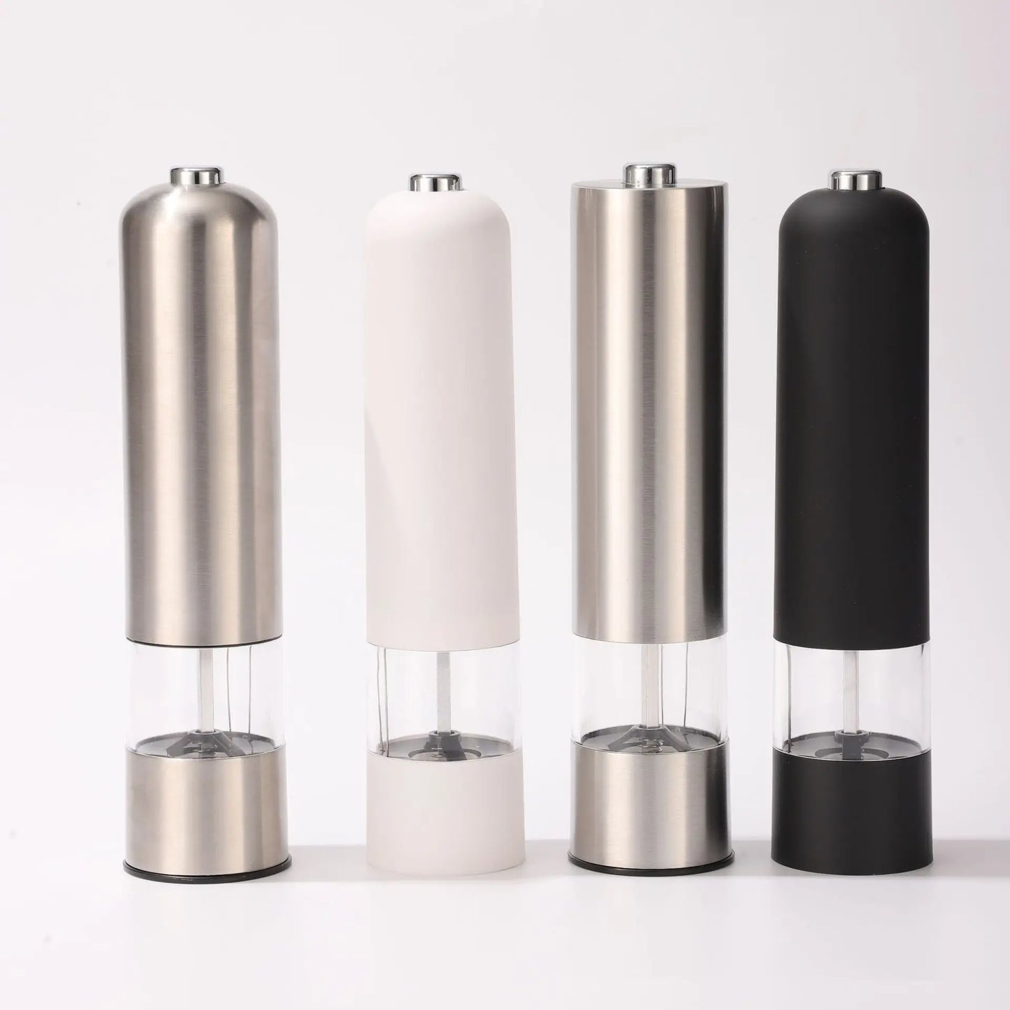 Stainless Steel And ABS Electric Salt Pepper Grinder Set Automatic Operation Spice Mill Charging And Battery Model for Kitchen
