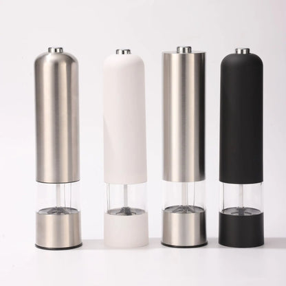 Stainless Steel And ABS Electric Salt Pepper Grinder Set Automatic Operation Spice Mill Charging And Battery Model for Kitchen