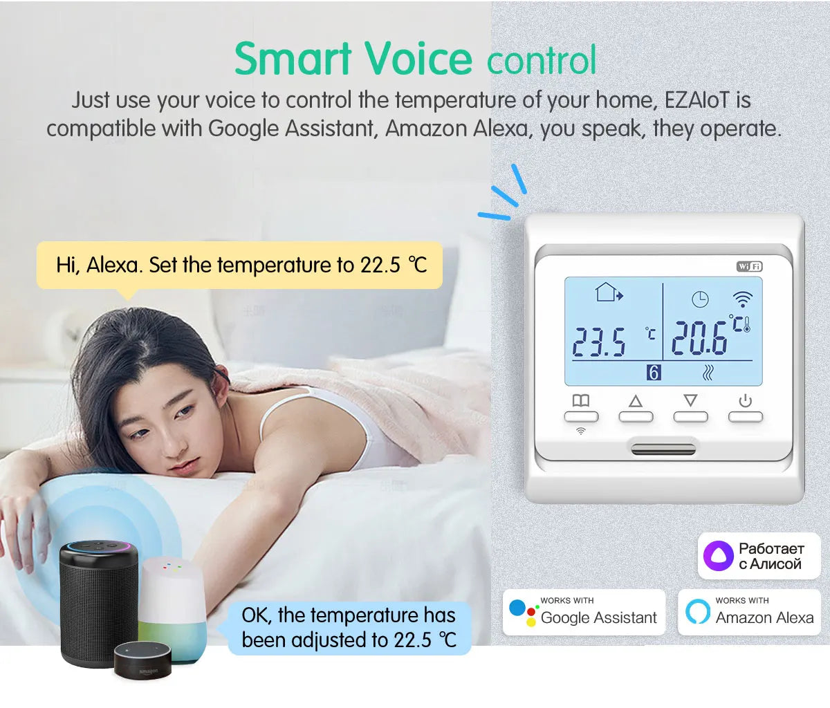 WiFi Smart Tuya Thermostat for Electric Floor Heating Water/Gas Boiler Temperature Remote Controller with Google Home & Alexa