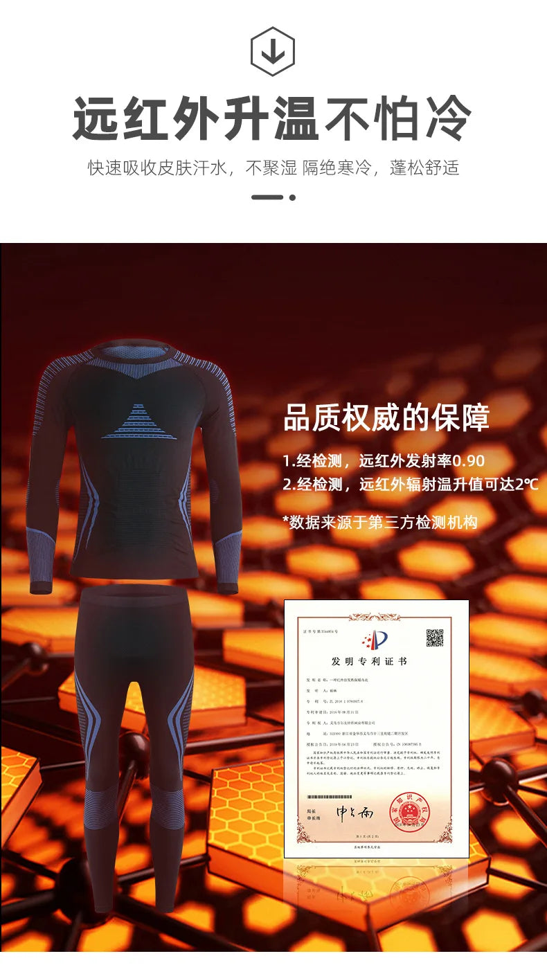 Men Women Ski Thermal Underwear Sets Quick Dry Functional Compression Tracksuit Tight Snowboarding Tops and Pants Adult